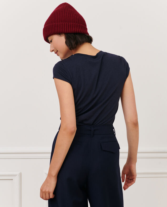 MANON – T-Shirt mit Rundhalsausschnitt aus gemischter Baumwolle 7012c 69 navy
