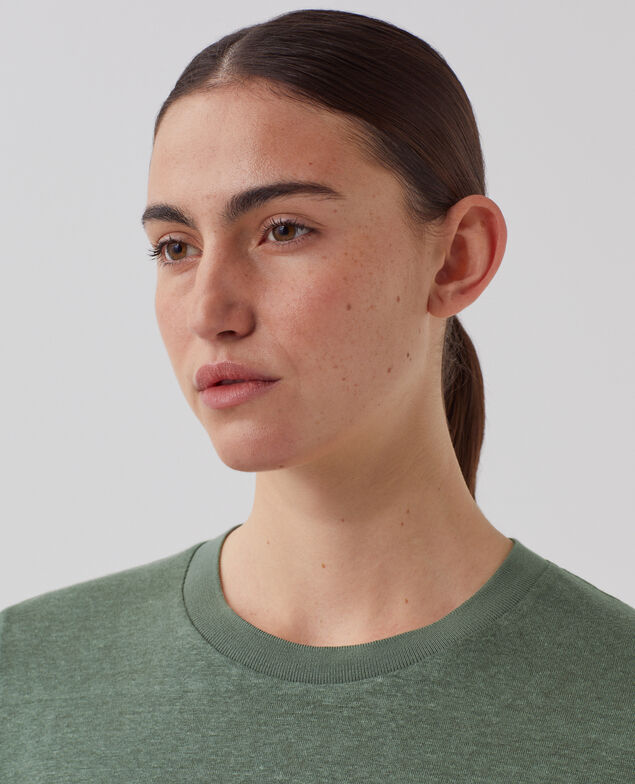 AMANDINE - T-Shirt mit Rundhalsausschnitt aus Baumwolle U570 olive