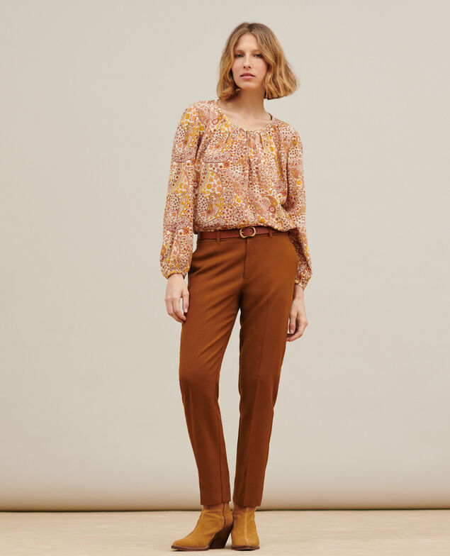 MARGUERITE - Zigarettenhose aus Wolle A490 mustard 3wpa107w04
