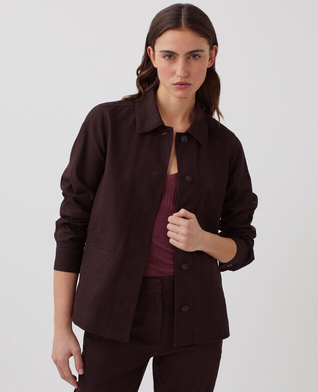 Workwear Jacke J790 chocolate plum