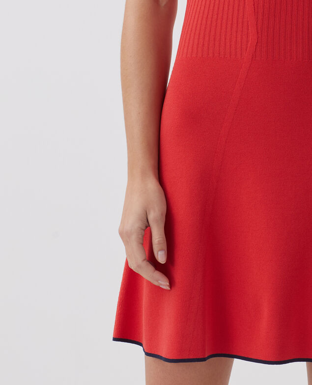 Kurzes Strickkleid J240 paprika orange