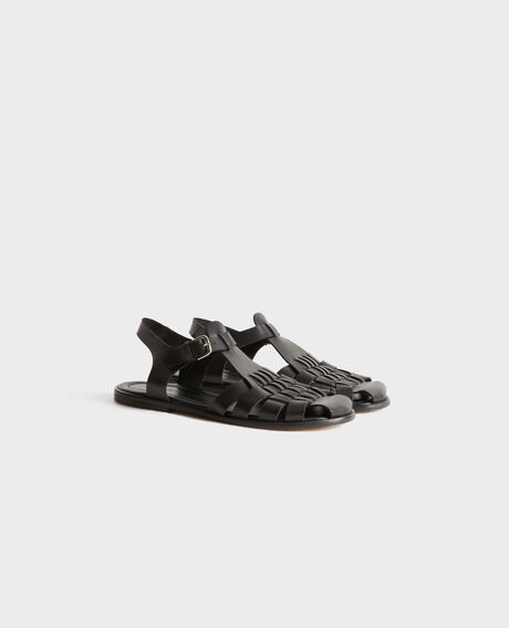 Flechtsandalen aus Leder 8853 09 black 3ss062