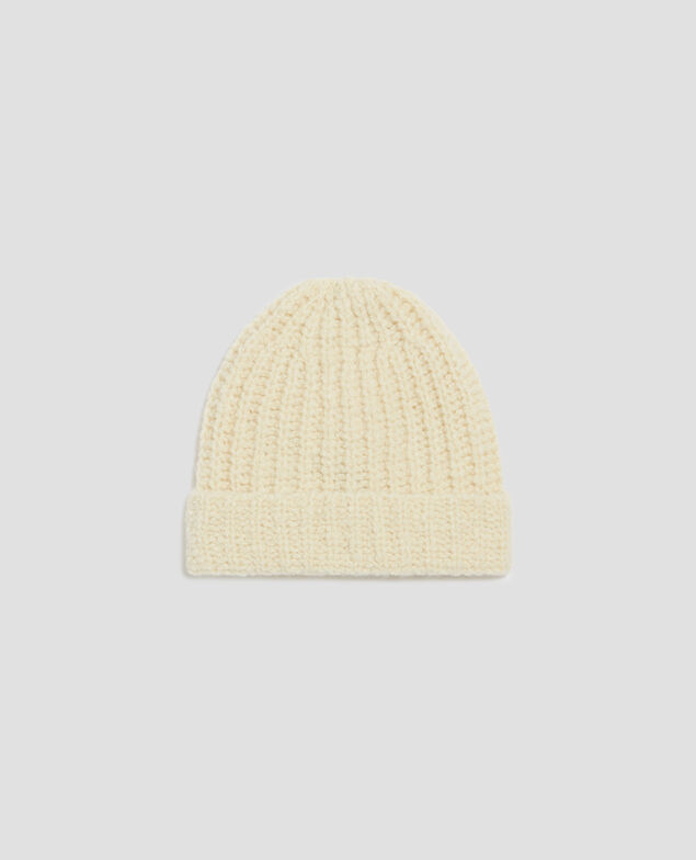 Mütze aus Bouclé-Wolle I010 glass green beige
