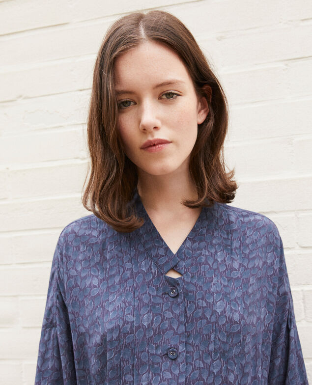 Gemustertes Kleid Blau