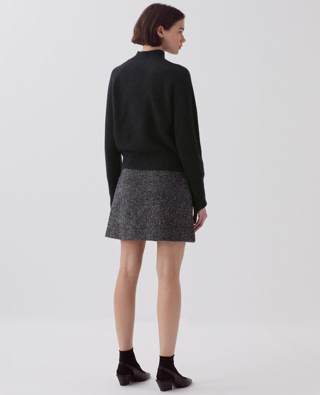 Pullover mit hohem Kragen aus Kaschmir I080 moonless gray