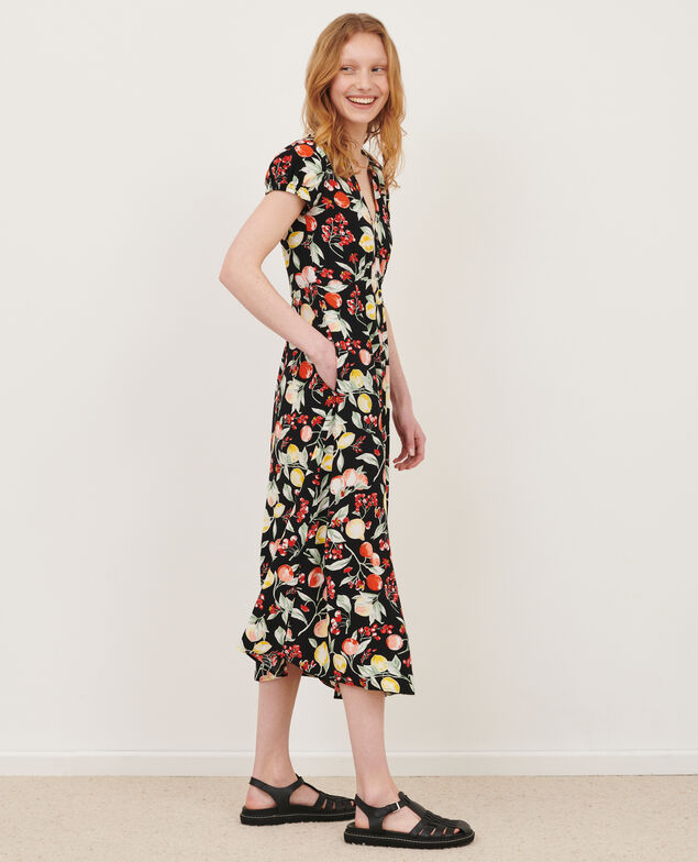 LUDIVINE - Langes fließendes Kleid 103 print black