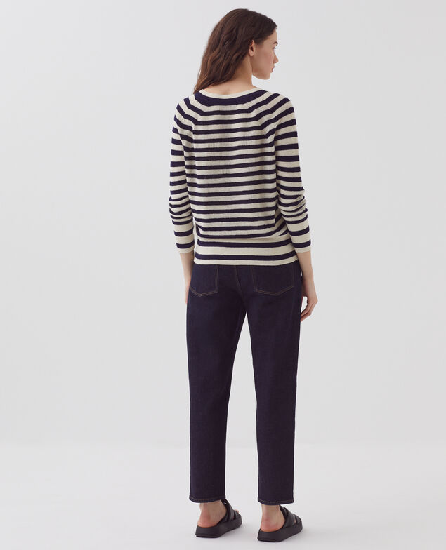 Pullover mit V-Ausschnitt aus Leinen H693 thin baritone
