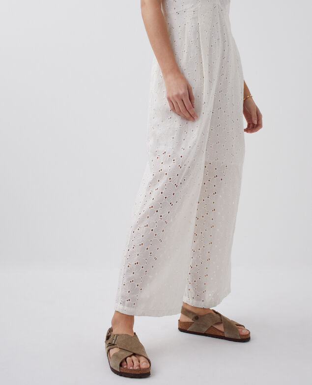 Jumpsuit mit Lochstickerei H003 white