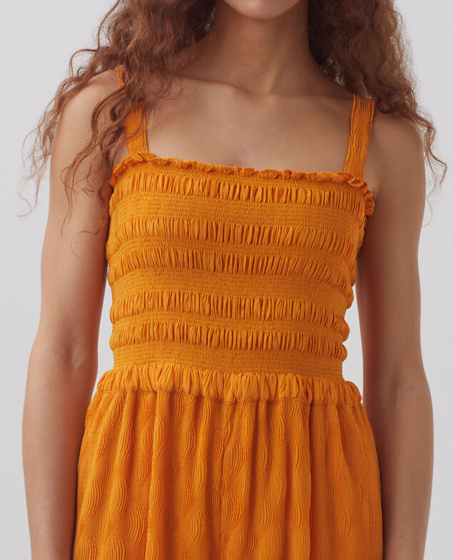 Fließend fallender gesmockter Jumpsuit H221 orange butter