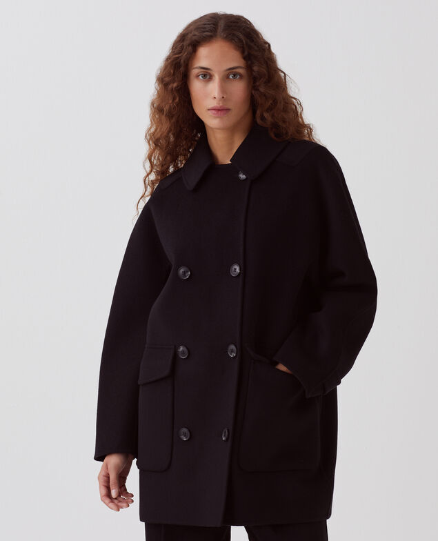 Wendbarer Caban aus Wolle und Kaschmir A091 black