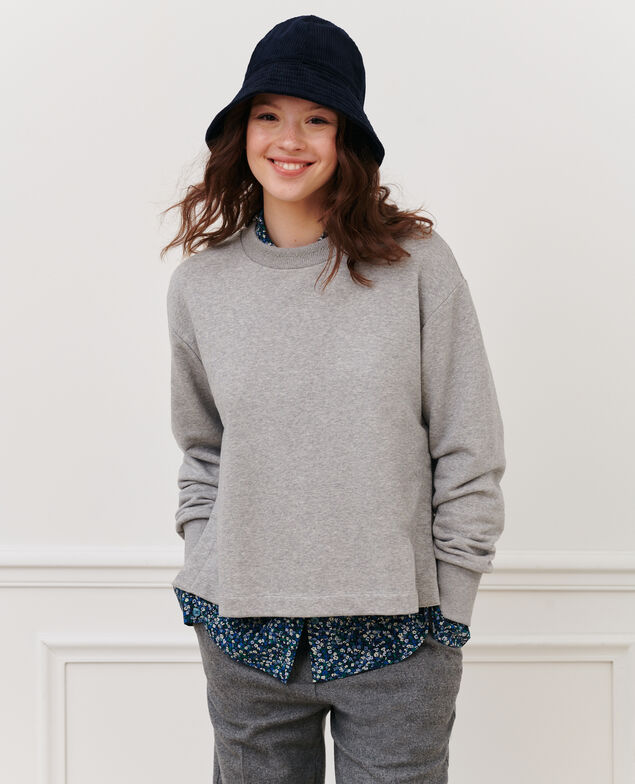 Sweatshirt aus Baumwolle 03 greymelange
