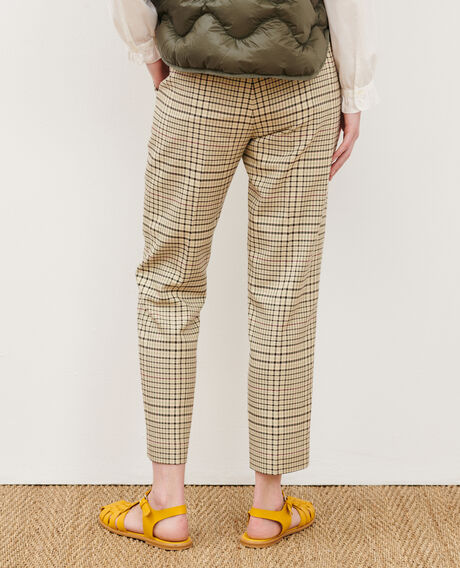MARGUERITE - Zigarettenhose 0400 cream checks 3spa005c04