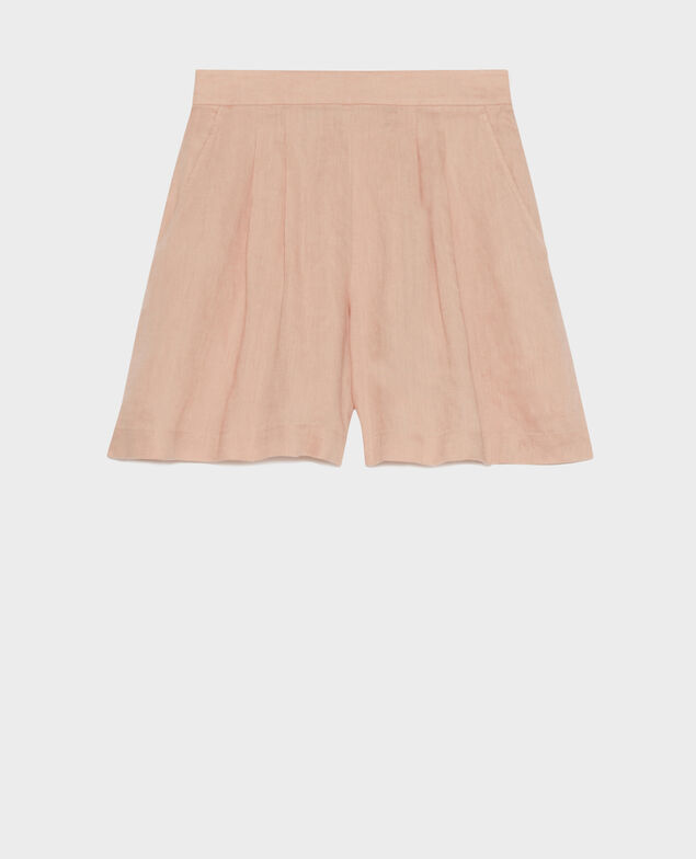 Shorts aus Leinen 32 beige