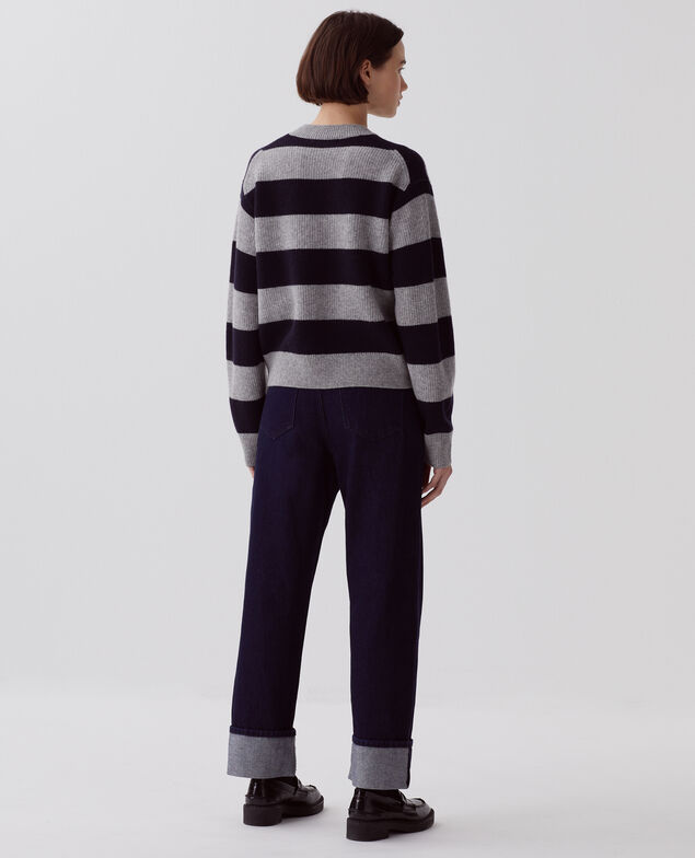 - Pullover aus Wolle I023 st navy/grey