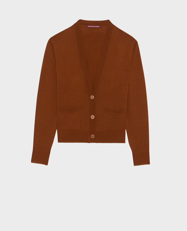 Kurzer Cardigan aus Merinowolle Monks robe