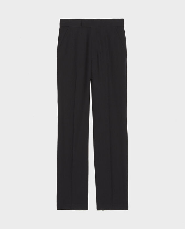 MARCELLE - Hose maskulin, gerader Schnitt, aus Wolle Black beauty