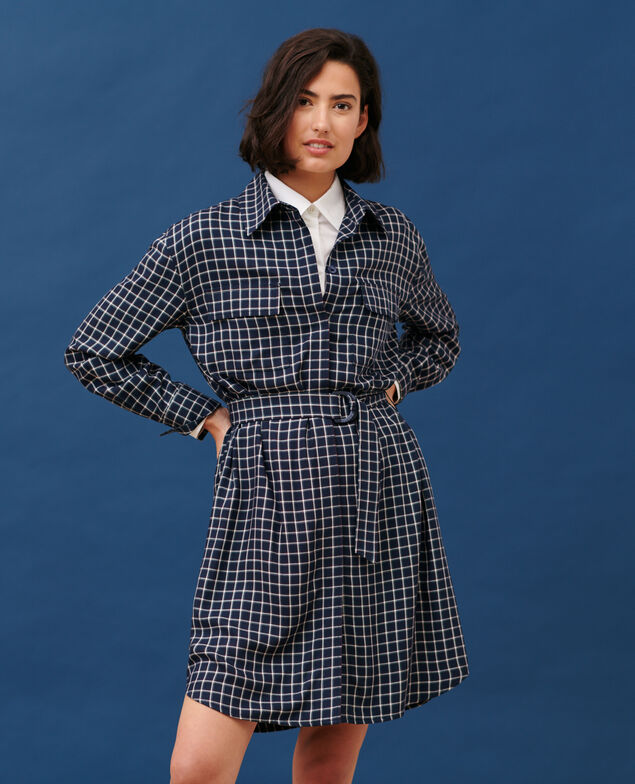 Kariertes Hemdkleid 8869 69 navy check 2wdr277v13