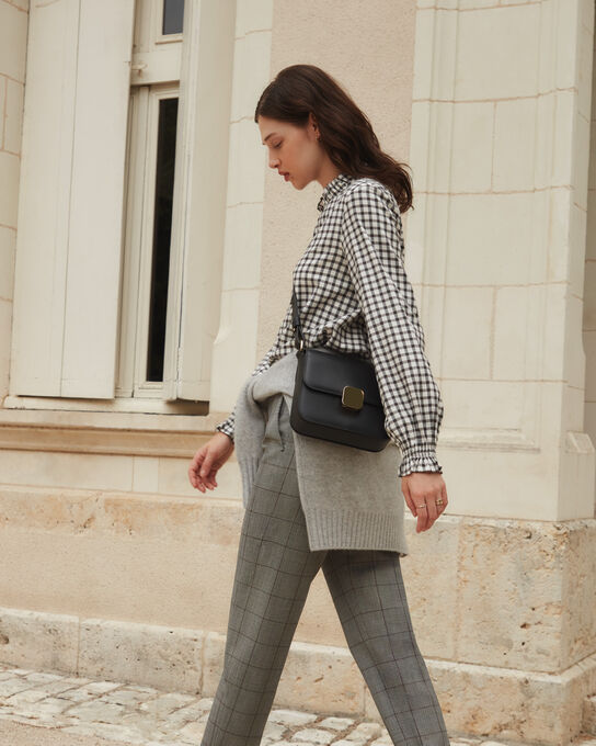 Bluse aus Mischbaumwolle A093 BLACK CHECK