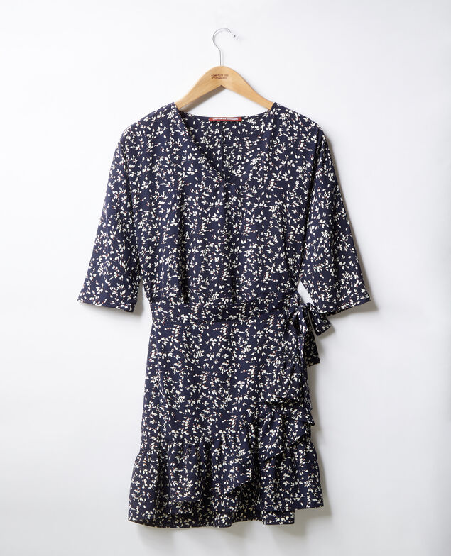 Bedrucktes Cache-coeur-Kleid Canopee marine