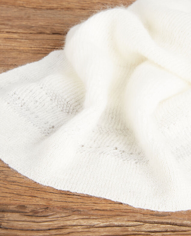 Schal mit Mohair und Wolle Off white