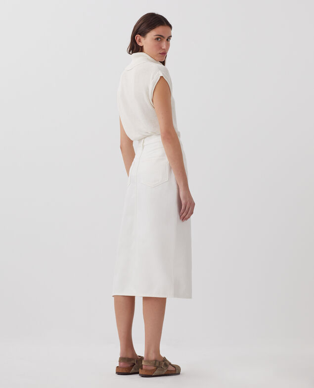 Midi-Rock aus Denim H003 white