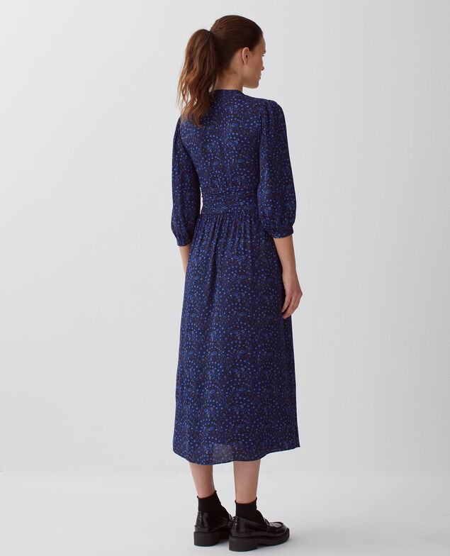 Langes fließendes Kleid I662 batik navy