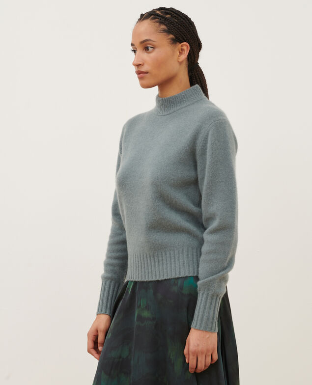 Pullover mit hohem Kragen aus Kaschmir A600 blue knit