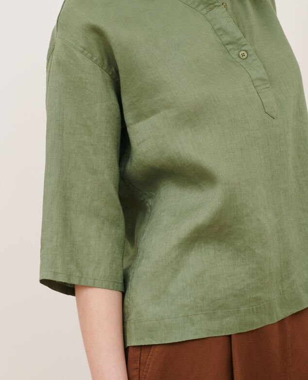 Tunesische Bluse aus Leinen 52 green