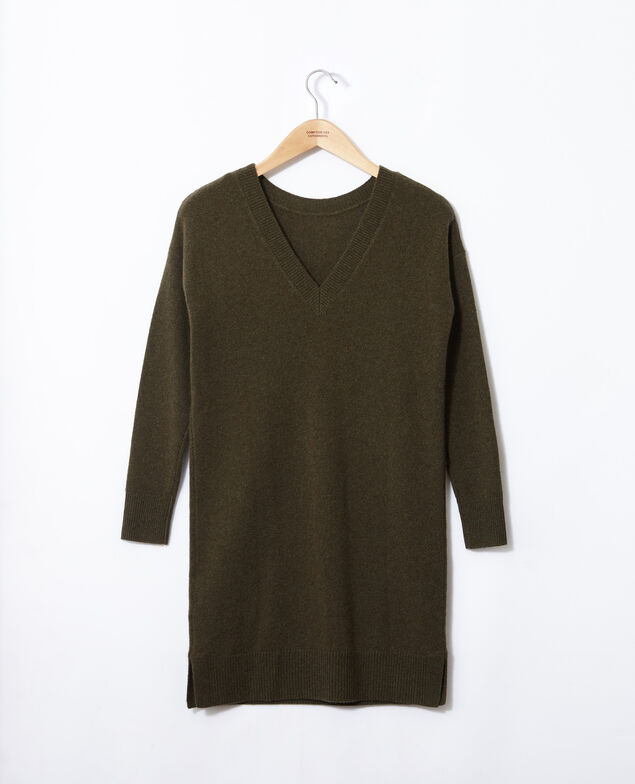Kleid aus Kaschmir Olive night
