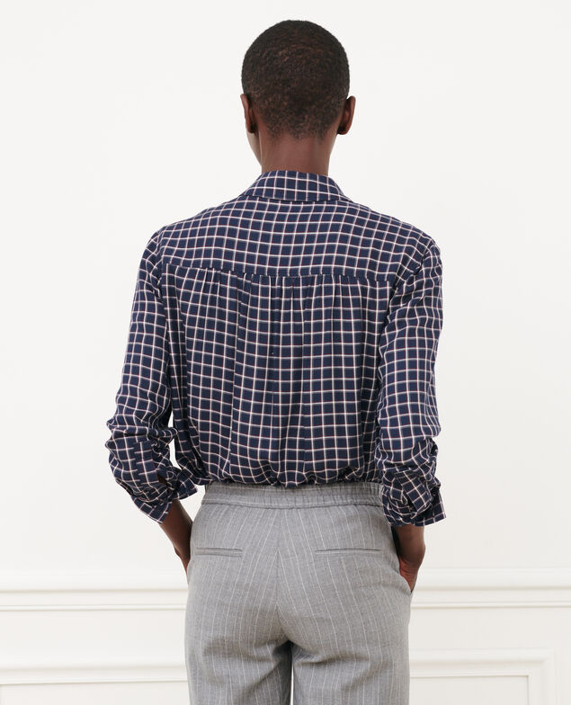 Fließende Bluse mit Karos 8869 69 navy check