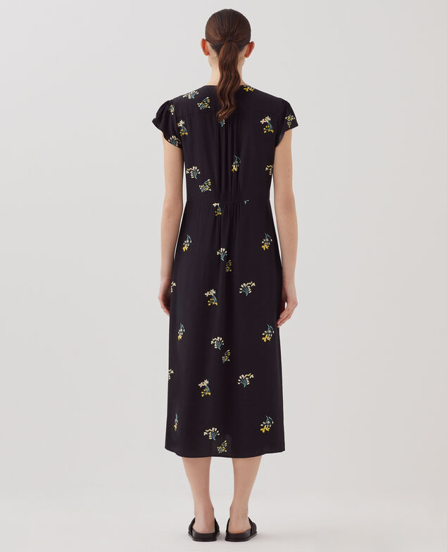 LUDIVINE - Langes fließendes Kleid J091 fl bouquet black