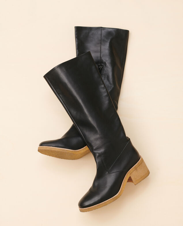 Lederstiefel mit Kreppsohle 4216 black_beauty