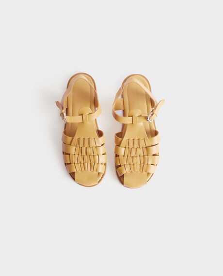 Flechtsandalen aus Leder 0460 ochre yellow 3ss062