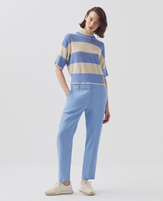 Cropped Pullover mit kurzen Ärmeln aus Leinen H602 large savoie