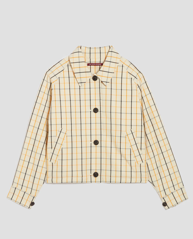 Kurze Jacke  I305 check beige