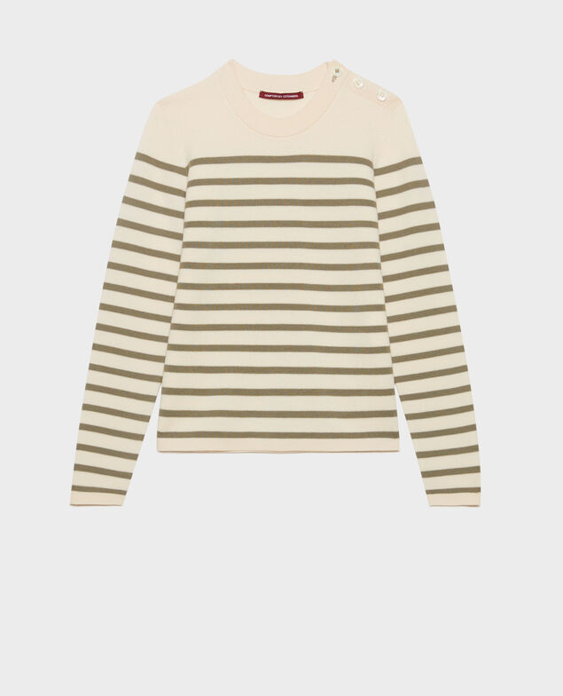 MADDY - Pullover aus Merinowolle im Marinelook 0561 vetiver stripes