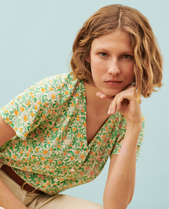 Fließende gemusterte Bluse 0420 ZEST YELLOW