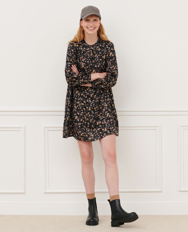Fließendes gemustertes Kleid 8910 34 brown print