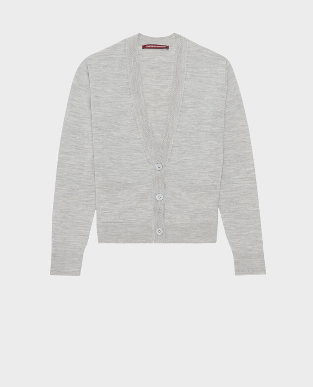 Kurzer Cardigan aus Merinowolle Melange grey Palabre