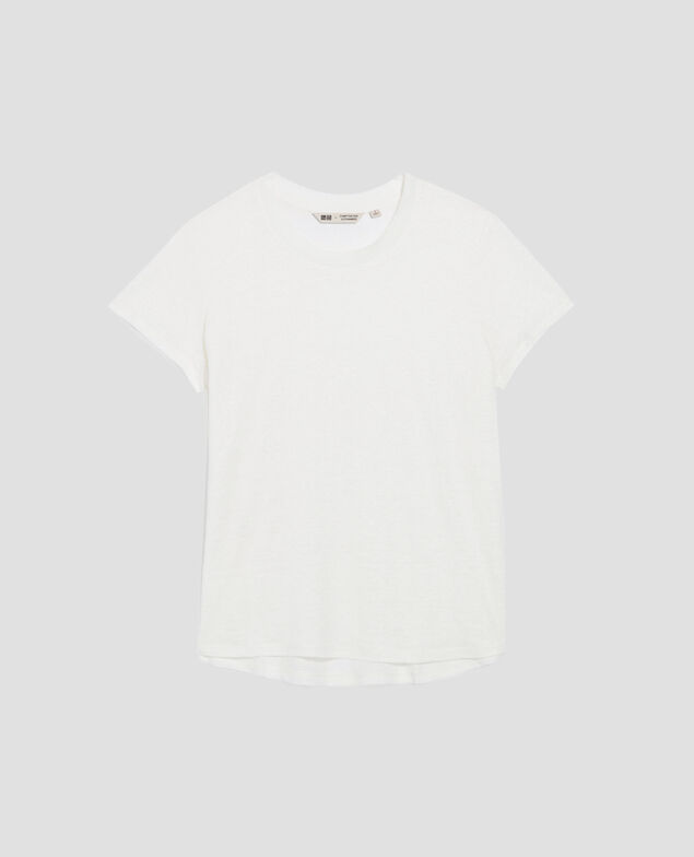 AMANDINE - T-Shirt mit Rundhalsausschnitt aus Baumwolle U010 off white