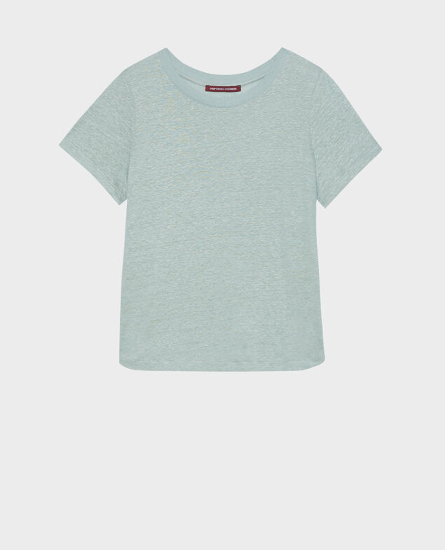 AMANDINE - T-Shirt mit Rundhalsausschnitt aus Leinen 50 green