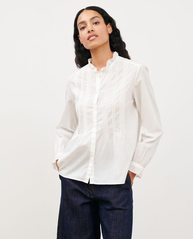 Bluse aus Baumwolle 4224 gardenia