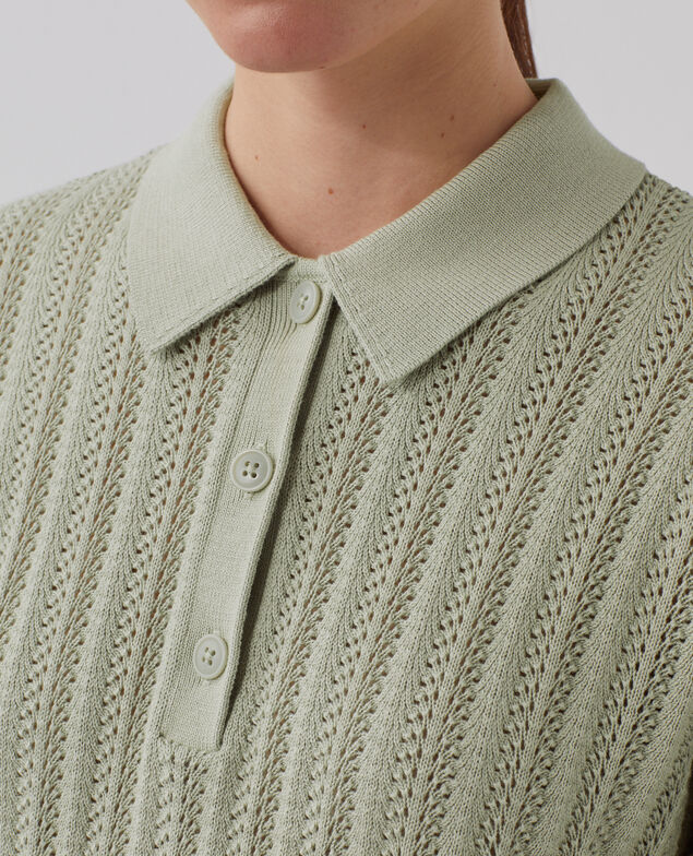 Baumwollpullover mit Polokragen U520 green