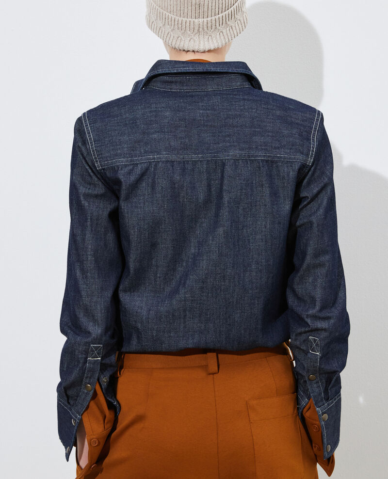  Jeanshemd mit asymmetrischen Taschen Denim brut Madigna
