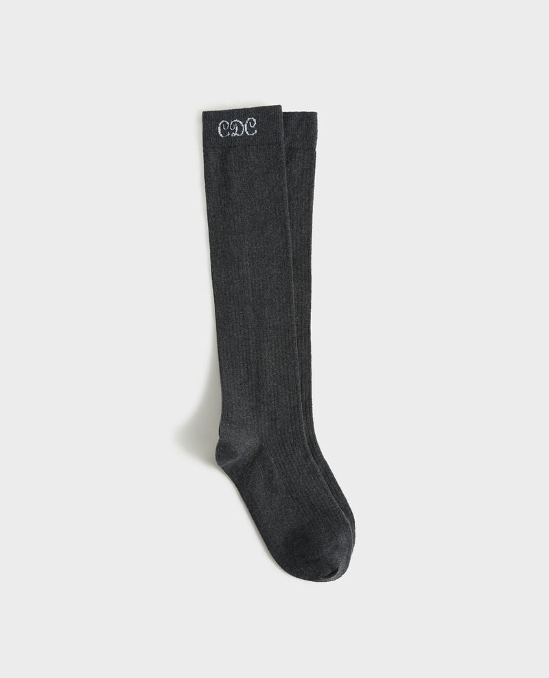 Socken aus Baumwolle und Kaschmir Medium grey melange Monchaux