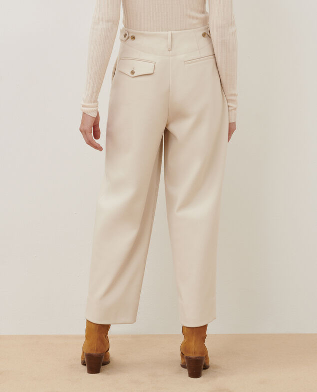 PEGGY - Karottenhose aus Mischwolle A011 off white