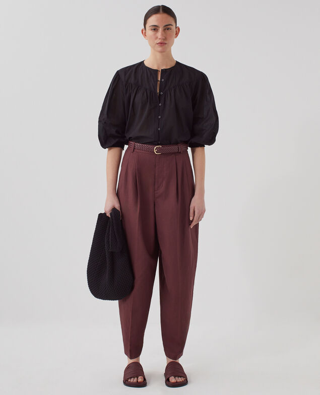 Bluse aus Baumwollvoile H091 black beauty