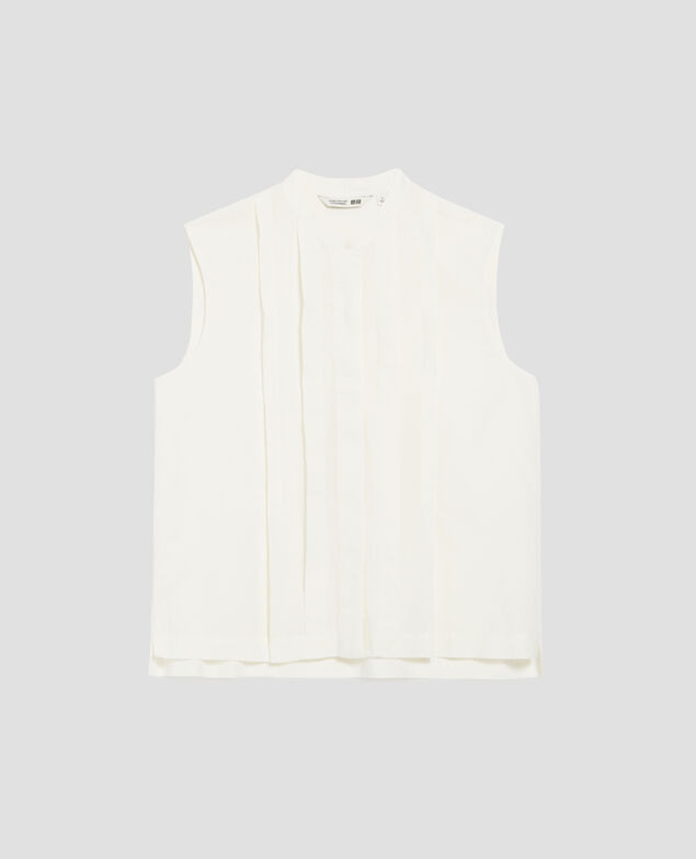 Ärmellose Bluse H013 gardenia