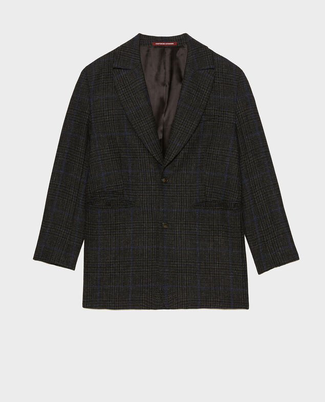 Weiter Blazer aus Wolle Night sky pieddepoule