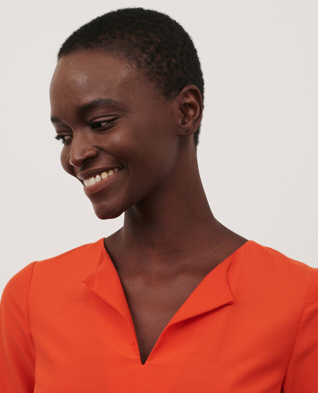 Kurzes Kleid aus Baumwolle und Seide Pureed pumpkin